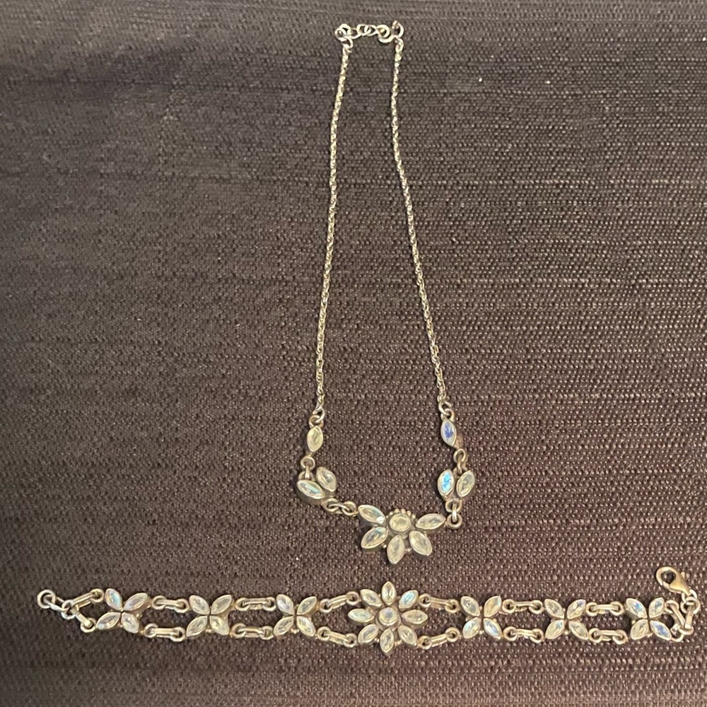 S.E. Joseph Jewelers Vintage Sterling Silver Moonstone Set - Picture 3 of 6